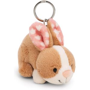 KAL-Porte-Cl&eacute;s Lapin Hopsala 10Cm - Marron - Compagnon En Peluche Pour Sac &Agrave; Dos Ou Sac, Porte-Cl&eacute; C&acirc;lin Avec Anneau M&eacute;tallique Pour Porte-Cl&eacute;s | 61620 - Neuf