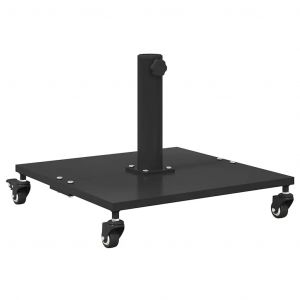 Pied De Parasol Carr&eacute; Pratique Ext&eacute;rieur Jardin 45 X 45 X 31,5 Cm En Acier Noir Helloshop26 02_0058926 - Neuf