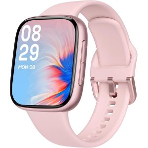 Montre Connect&eacute;e Femme, &Eacute;cran AMOLED Ultra-Clair, &Eacute;tanche 3ATM Natation, Appels Bluetooth, Suivi Cardio/Sommeil/100 Sports, Compatible T&eacute;l&eacute;phones Android et iOS, Rose - Neuf