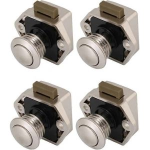 4 pcs loquet à bouton-poussoir,mini tiroir à bouton-poussoir porte d'armoire serrure sans clé serrure d'armoire - Neuf