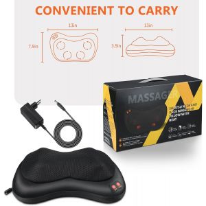 Coussin De Massage Shiatsu Chauffant Avec 4 Noeuds Rotatifs Et 3 Vitesses Réglables Appareil Relaxant Pour Le Dos Le Cou Et Les Pieds - Neuf