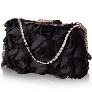 Femmes Rose Embrayage Sac de Soirée avec Sangle de Chaîne, dessin Floral Sac à main de Mariage, de Bal, et les Événements de la Fête - Neuf