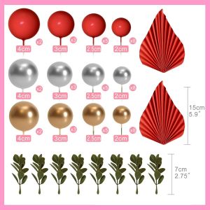 CAUC-Lot de 64 mini ballons pour d&eacute;coration de g&acirc;teaux, boules, d&eacute;corations de g&acirc;teaux pour baby shower, d&eacute;corations de g&acirc;teaux d'anniversaire(Or rouge) - Neuf