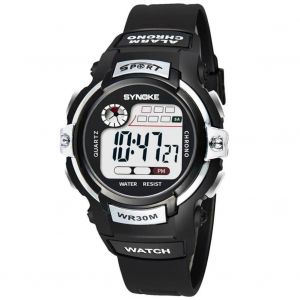 Synoke Students Kids Montre De Sport À La Mode Montre-Bracelet Électronique (Noir,Argent) - Neuf