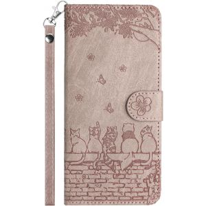 Kal-Pochette Pour Huawei P60 Pro(6.67") Coque Telephone Portable Aimantée Integrale Protection Coque Antichoc Pour Huawei P60 Pro(6.67") Portefeuille Porte Carte Cordon Chat Clôture Violet - Neuf