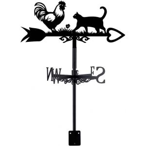 Nouvelhorizonstore-Girouette De Jardin Exterieur Chat Poulet Girouettes Fleur Girouettes M&iquest;&iquest;Tal Noir Girouettes Animaux Girouette Ornement De Jardin D&iquest;&iquest;Coration De Ferme Deco Jardin Exterieur - Neuf