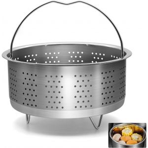 Jexnovashop-Panier Vapeur En Acier Inoxydable 304 - 17,5 Cm - Insert De Cuisson &Agrave; La Vapeur Rond Avec Poign&eacute;e - Insert Pour Casseroles, Casseroles, Autocuiseurs - Neuf