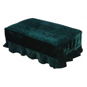Housse Anti-Poussiere Pour Tabouret De Piano Pleuche Avec Decoration En Dentelle Macrame Pour Siege Simple (Vert Fonce) - Neuf