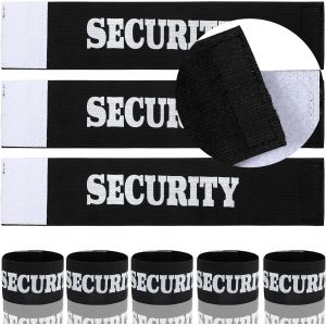 Lot De 5 Brassards De Sécurité-Noir-Patch De Sécurité Velcro-Pour Événements Sportifs-35 X 7 Cm - Neuf
