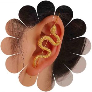 Kal-Boucles D'oreilles Serpent Boucles D'oreilles Crochet Serpent Boucles D'oreilles Long Piercing Boucles D'oreilles Boho Boucles D'oreilles Crochet Or Boucles D'oreilles Punk Serpent - Neuf