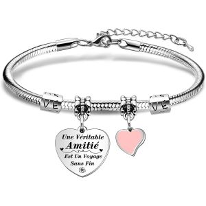 Kalsw-Amis Femme Bracelets Pour Coll&egrave;gue Amiti&eacute; Meilleure Cadeaux Femme Fille Bracelets No&euml;l Partir Femme Coll&egrave;gue Anniversaire Encourage Partir Cadeaux Bijoux - Neuf