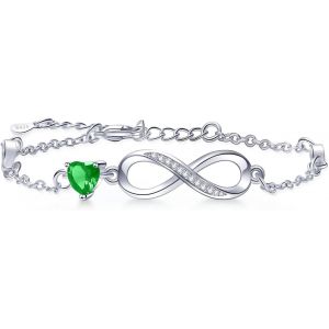 Id&eacute;e Cadeau No&euml;l Bracelet Pour Femme En Argent 925 Avec Zircone Cubique Signe Infini C?Ur Bijoux Cadeaux Pour Femme M&egrave;re, Argent Sterling, Oxyde De Zirconium - Neuf