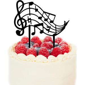 D&eacute;corations De G&acirc;teaux D&eacute;cor De Cupcakes Avec Notations Musicales En Acrylique Noir Pour Les F&ecirc;tes D'anniversaire Des Musiciens Chanteurs M&eacute;lomanes C&eacute;l&eacute;brations Fournitures Pour P&acirc;tisseries - Neuf