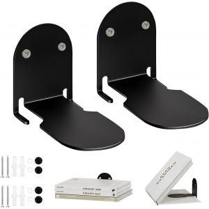 TIANYI-Etagere Murale Invisible, &Eacute;tag&egrave;re Flottantes Livre, Bibliotheque Flottante Livres, Concealed Bookshelf Murale pour Chambre &agrave; Coucher Bureau Cuisine M&eacute;tal, Noir, 2 Pi&egrave;ces - Neuf