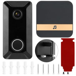 Sonnette Wifi V6 720P, camera video, stockage cloud, etanche, securite domestique (prise britannique noire 90-250 V) - Neuf