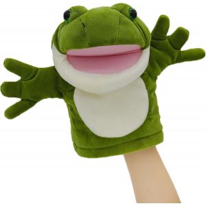 Peluche grenouille réaliste, jouet éducatif interactif pour enfants, marionnette à main, simulation de grenouille, jeu de rôle mignon - Neuf