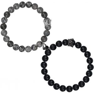Kal-Couronne Amour Coeur Magnétique Perles Bracelets Attraction Mutuelle Coeur Bell Bracelets Couple Cadeaux Pour Petit Ami Petite Amie Son Sien Femmes Hommes Amitié - Neuf