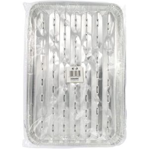 Lot de 5 barquettes en aluminium, barquette alu, lot de barquettes, Aluminium, Argenté, 34 x 23 x 2.3 cm - Neuf