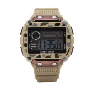Montre De Sport Electronique Kaki Pour Homme, Affichage Numerique, Etanche, Multifonction, Pour L'exterieur, Lumiere Froide - Neuf