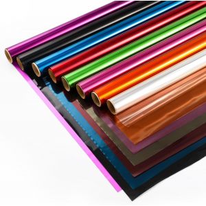 8 Couleurs Papier D'emballage Transparent Rouleau Plastique Transparent Papier Cadeau Pour Fleuriste,Paniers Cadeaux, Bonbons, Etc. (8 Couleurs:43cm X 3m X 8 Volumes) - Neuf