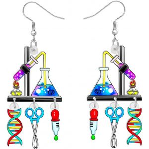 Kal-Journée Des Enseignants Boucles D'oreilles Scientifiques En Acrylique Coloré Bijoux À Pampilles Pour Accessoires Pour Enseignants Femme Cadeau À Breloques - Neuf
