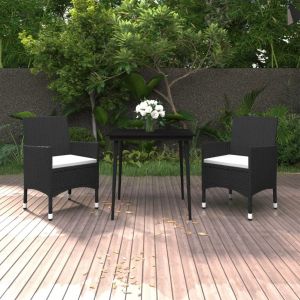 Prolenta Premium - Ensemble &Agrave; Manger De Jardin Coussins 3 Pcs R&eacute;sine Tress&eacute;e Verre - Neuf