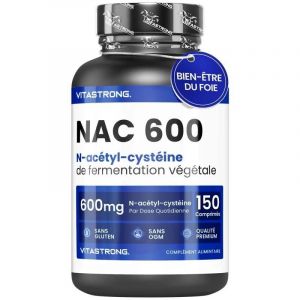 Nac N-Ac&eacute;tyl-Cyst&eacute;ine 600mg Issue De Fermentation V&eacute;g&eacute;tale, Pr&eacute;curseur Du Glutathion, Suppl&eacute;ment Nac De 150 Comprim&eacute;s Vegan - Neuf
