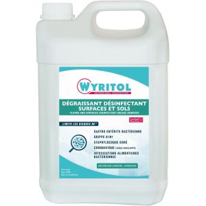 VornixorSarlshopWYRITOL - D&eacute;graissant d&eacute;sinfectant surfaces et sols - Bact&eacute;ricide, virucide et levuricide - Sans javel - Contact alimentaire - 5L - Fabrication fran&ccedil;aise - Neuf