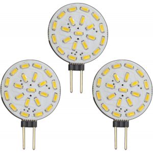 Kal-Lot De 3 X ¿ G4 Led Intensité Variable Avec 1,4 W (21 X Smd 12 V Ca/Cc 120 ° (Rond) Ampoule Culot G4 Spot Halogène Lampe De Rechange Variateur; Blanc Chaud, G4, 1.40 Wattsw, 12.00 Voltsv - Neuf
