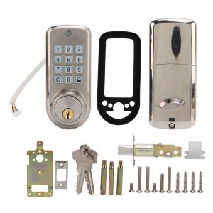 Serrure de porte electronique avec mot de passe et cle de deverrouillage, etanche, dissimulee, pour maison, hotel, appartement - Neuf