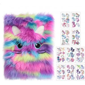 Chenquansarl-Livre De Notes En Peluche Et 10 Autocollants Sucr&eacute;s, Bloc De Notes De Dessin Anim&eacute; Cr&eacute;atif, Aide Des Enfants, Cadeaux De Filles. - Neuf