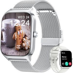 Montre Connect&iquest;&iquest;e Homme Femme, 1.85&iexcl;&plusmn; AI Smartwatch avec Appel Bluetooth, Pression Art&iquest;&iquest;rielle, Stress, Podometre, Sommeil, Cardiofrequencemetre, 100+ Sport Bracelet, Cadeaux pour Android iOS - Neuf