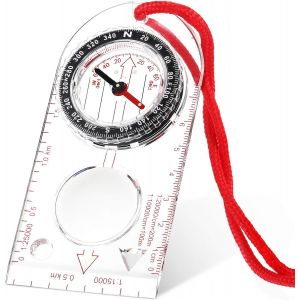 Boussole De Navigation, D'orientation, De Scoutisme, De Randonnée Avec Déclinaison Réglable Pour La Lecture De Cartes D'expédition Et La Navigation (11,5 X 5,5 Cm) - Neuf