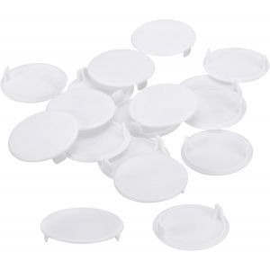 50Pcs Cache-Trous de Charni&egrave;re, 38mm (1 1/2"") Dia Cache-Trou en Plastique Rond de Type Encastr&eacute; pour Meuble Armoire Placard, Blanc - Neuf