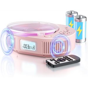 Lecteur Cd Portable Enfants Compact Avec Bluetooth, Radio Fm, Haut-Parleur Boombox Pour Voiture/Maison - Lecteur Discman Avec Télécommande Et Fonction Anti-Saut - Neuf
