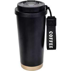 Kalanka-Gobelet Isotherme, 500 Ml, Gobelet &iquest;&iquest; Caf&iquest;&iquest; &iquest;&iquest; Emporter En Acier Inoxydable, Anti-Fuite, Avec Paille, Gobelet Isotherme Pour Les D&iquest;&iquest;Placements, Gobelet &iquest;&iquest; Caf&iquest;&iquest; Avec Couvercle, Noir - Neuf