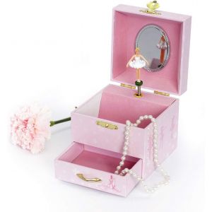 Mevronisshop-Ballerine - Bo&icirc;te &Agrave; Bijoux Musicale - Id&eacute;al Cadeau Jeune Fille - Phosphorescent - Brille Dans La Nuit - Musique Rom&eacute;o & Juliette - Colori Rose Normal - Neuf