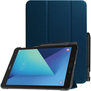 LORANKA-Coque pour Tablette Samsung Galaxy Tab S3 9.7 Pouces SM-T820 / T825 - Etui de Protection avec Porte-Stylo Case Cover Rigide Fonction Sommeil/R&eacute;veil Automatique, Bleu Marine - Neuf