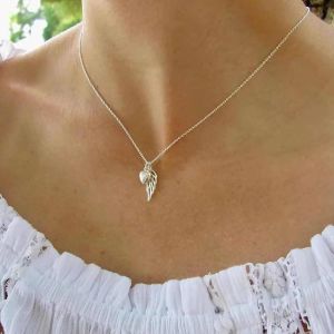 Asas-Collier Pendentif Aile De Coeur Argent Collier Coeur Amour Collier Aile D'ange Collier Clavicule Collier Chaîne Bijoux Pour Femmes Et Filles Cadeaux - Neuf