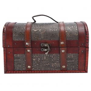 Coffre De Rangement En Bois Vintage, Coffre A Bijoux Decoratif, Accessoire De Photographie, Decoration D'interieur, Style Egyptien, Petit Format - Neuf