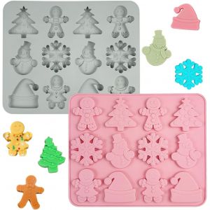 Kal-Moule Silicone Noël - Lot De 2 Pour Flocons De Neige Et Bonhomme En Pain D'épice - Neuf