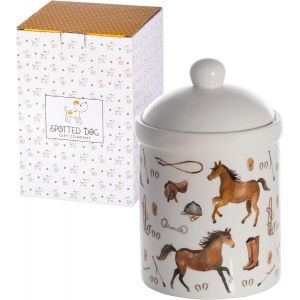 Tianyi-Bo&icirc;te De Rangement Pour Alimentaire, C&eacute;ramique Bocal De Conservation Pour Caf&eacute; Th&eacute; Sucre, Mignon Animaux Cuisine Article Et Cadeau Pour Chevaux Amoureux 1000ml - Neuf