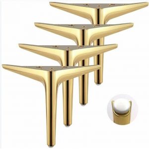 Lot de 4 ,or 15 cm triangulaires de avec pieds dorés, processus de polissage par galvanoplastie - Neuf