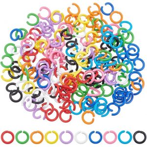 Eryi-Pandahall 200pcs Anneaux Colorés 10 Couleurs Anneaux Ouverts 6mm Connecteurs À Joint Torique Calibre 18 Fabrication De Bijoux Anneaux Anneaux De Cotte De Mailles Pour Porte-Clés Bijoux - Neuf