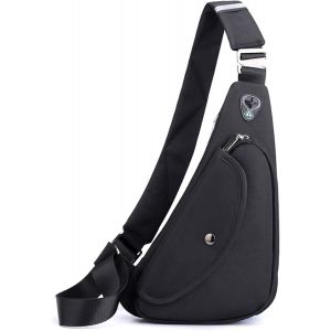 Sac à bandoulière noir Ultra léger pour hommes sac à bandoulière pour hommes adapté aux voyages Sports randonnée Camping Excursions sac de poitrine - Neuf
