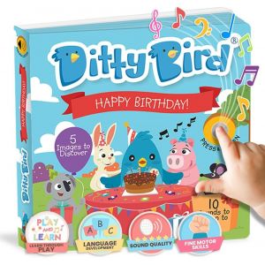 DDA-Livres musicaux Ditty Bird pour Tout-Petits de 1 à 3 Ans. Livre sensoriel interactif en Carton pour crèche. Sonore et Robuste, idéal pour Les Jours spéciaux. - Neuf