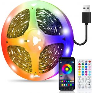 Ruban Led 7m, Flexible Rgb Bande Led Decoration Chambre, App Et T&eacute;l&eacute;commande, Synchronisation De La Musique, Mode Minuterie, Led Chambre Pour Gaming Room, Plafond, Mariage, F&ecirc;te, Cuisine, Tv - Neuf