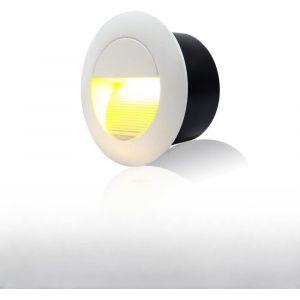 3W Applique Encastr&eacute; Murale,Lumi&egrave;res d'escalier rond,Blanc chaud applique avec bo&icirc;te encastr&eacute;e,230V eclairage mural alu etanche escalier encastrable marchepied,Blanc,IP65 - Neuf