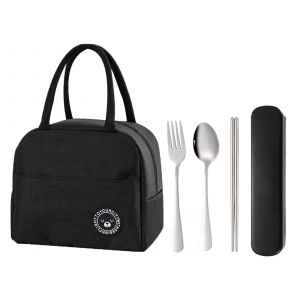 Sac &Agrave; Lunch Isotherme Avec Ensemble De Couverts En Acier Inoxydable - 3 Pi&egrave;ces - Neuf