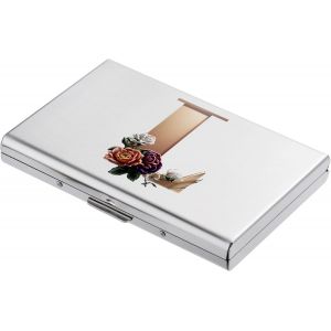 KALANKA-® Porte Cartes de Crédit, Portefeuille Fin en Métal avec Blocage RFID, Design Tendance et Motifs Artistiques, pour Homme et Femme. (6 Cartes/Argent/L) - Neuf